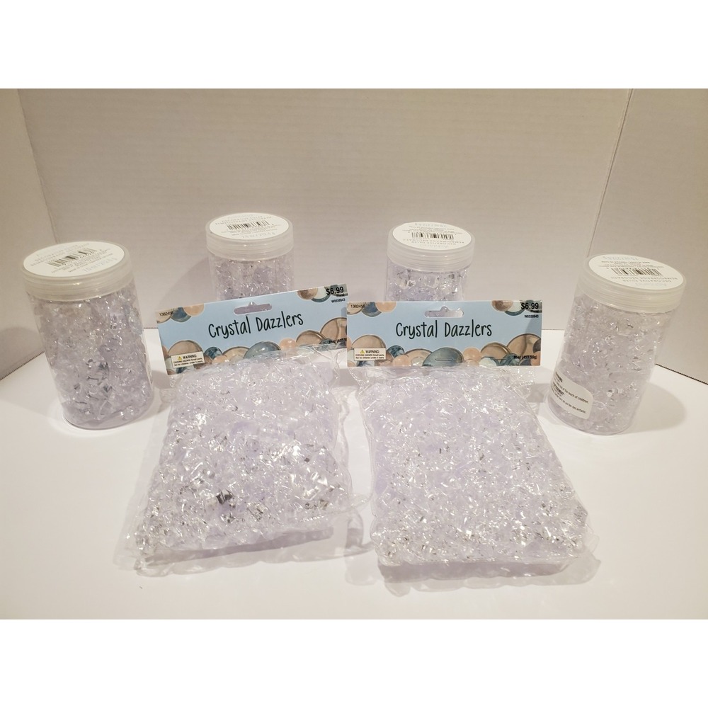 Crystal Dazzlers Clear Acrylic Gems Craft Lot Bags Bottles Vase Fillers New
